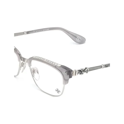 Chrome Hearts glasses Plate & Metal Square Eyeglass Frames – Unisex | Smoke Gray Upgrade your eyewear game with the Chrome Hearts glasses Plate & Metal Square Eyeglass Frames in Smoke Gray—a bold yet sophisticated choice for trendsetters. These luxury unisex