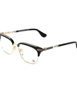 Chrome Hearts Glasses Plate And Metal Square Eyeglass Frames Unisex Black